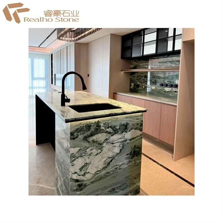 Victoria Green Marble--Luxury Green Natural Stone Slab For Countertop Benchtop Vanity Top Wallcladding high quality